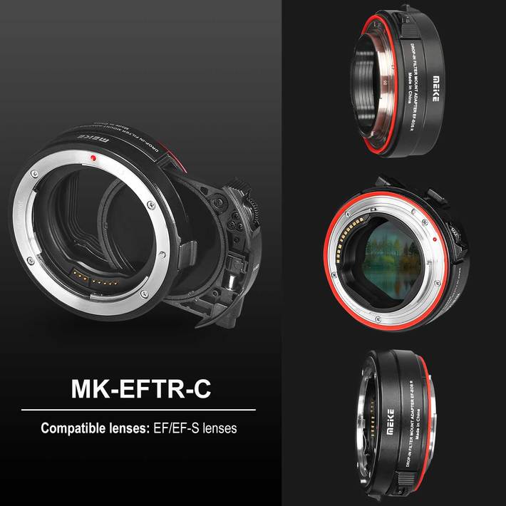 Meike Announces MK-EFTR-C Drop-in Filter Mount Adapter EF to EOSR with Variable ND Filter 